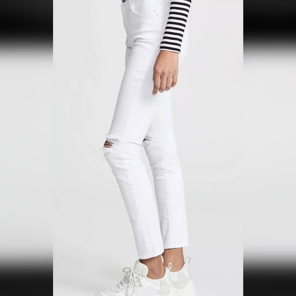 Current Elliott The High Waist Stiletto 2 Year Destroy White Jeans 29 NWT $248 - Picture 5 of 6